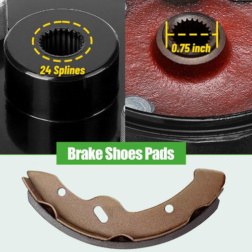 10L0L Golf Cart Brake Hub Drum Kit for EZGO TXT Electric 1997-2008, Includes Brake Drums Brake Shoes Spring Kits, OEM 19186G1 70794G01 70795G01