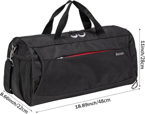 Kuston Sports Gym Bag - Versatile Duffel with Shoe Compartment & Wet Pocket | Trolley Sleeve Included