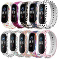 10 Pack Mi Band Compatible (7/5/6) - Silicone Flexible Patterned Strap for Tracker