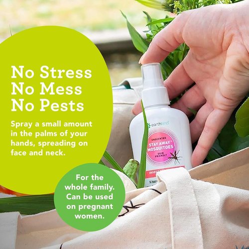 EarthKind Stay Away Mosquitoes Insect Repellent - Plant-Based & Unscented Body Spray - 4-Oz (2-Pack) for Up to 14-Hour Protection