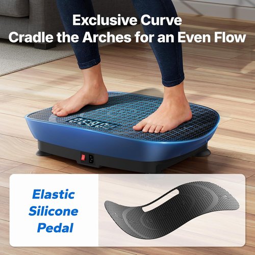 MERACH Vibration Plate - Curved Exercise Machine for Lymphatic Drainage & Weight Loss | Real-Time Calorie Tracking