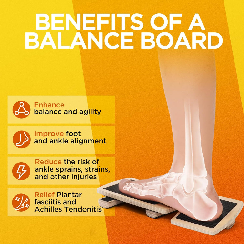 Skiennix Ankle Balance Board - Foot Strengthener for Stability Exercises & Plantar Fasciitis Relief