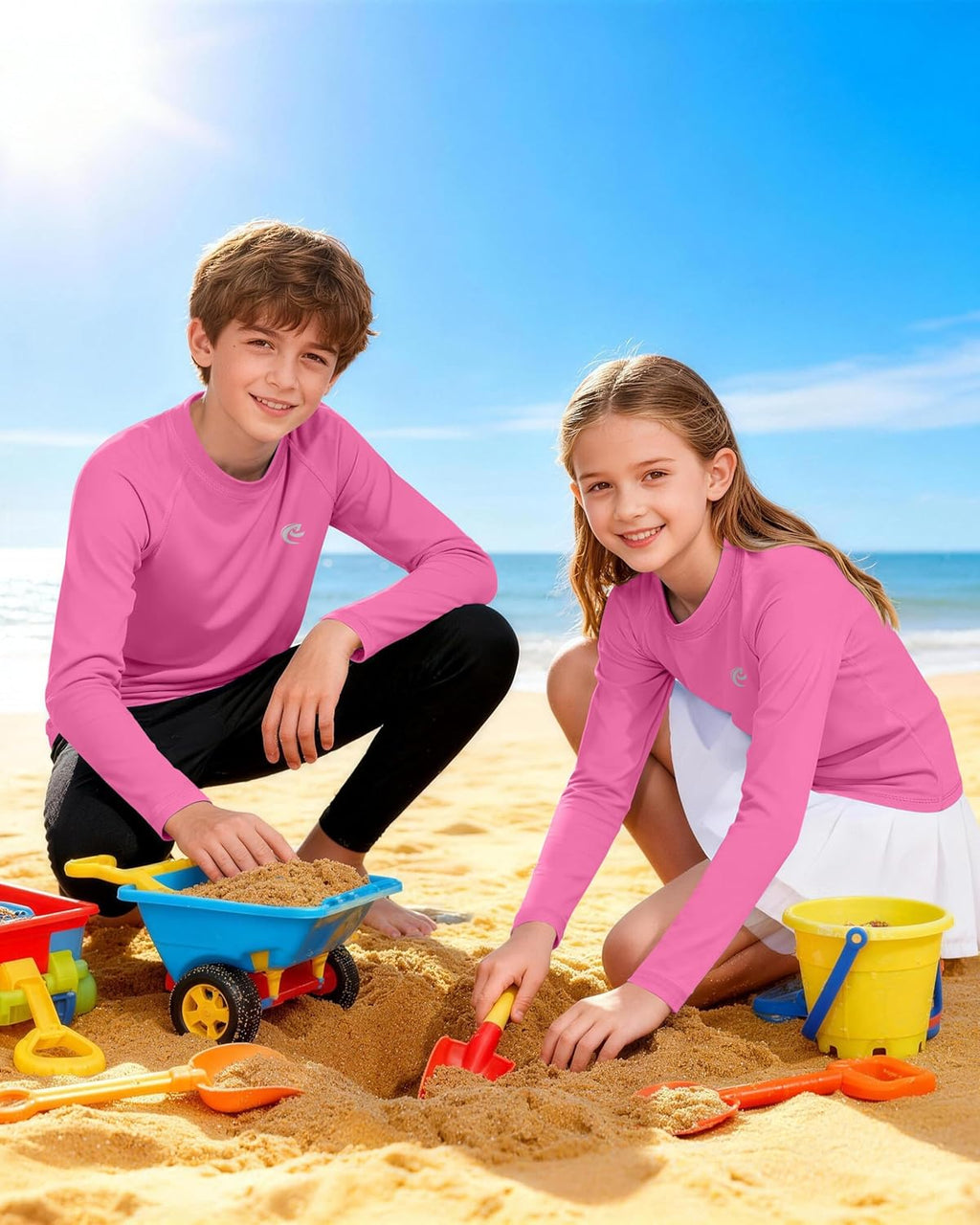 Regine Switzerland Boys UPF 50+ Swim Shirt - Long Sleeve UV Sun Protection Rash Guard | Youth SPF Water Shirts