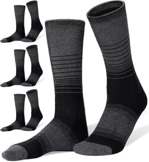 FITRELL Men's Merino Wool Hiking Socks - 4 Pack, Wicking & Cushioned, Warm Thermal Boot Crew Socks