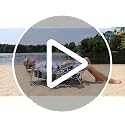 BeachMall Navy Heavy Duty Aluminum Folding Beach Chair with Cooler - 11-inch Seat Height, 5 Recline Positions, Backpack Design