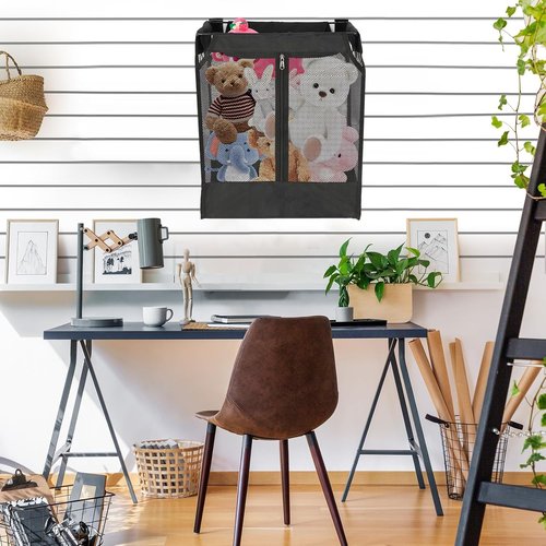 Kokone Wall Hanging Basket - Mesh Storage Organizer for Slat Walls | Ideal for Sports Balls, 16x12x17 IN
