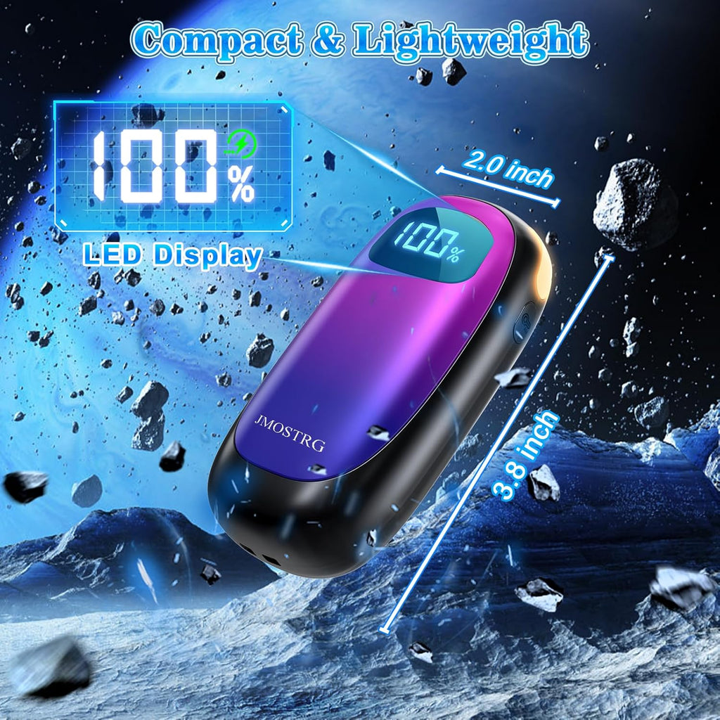 Skiennix Rechargeable Hand Warmers - Dual-Sided Heating with LED Display & Flashlight, Max 127℉, 13Hrs Long Lasting for Outdoor Activities