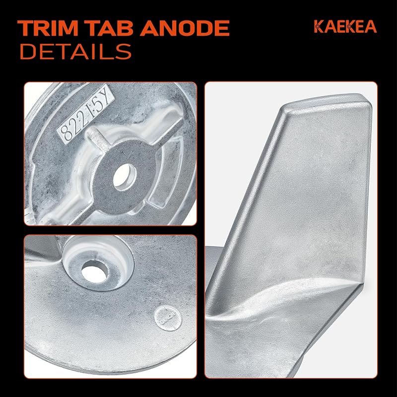 Trim Tab Anode for Outboard Motors 25-50HP Zinc Alloy Replacement | 822157T2/822157C2