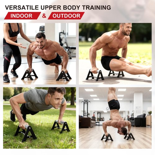 Mochantum Push Up Bar - Heavy-Duty Stainless Steel Pushup Stands with Non-Slip Base, 500LB Capacity, Portable Home Gym Equipment for Strength Training & Floor Workouts,White