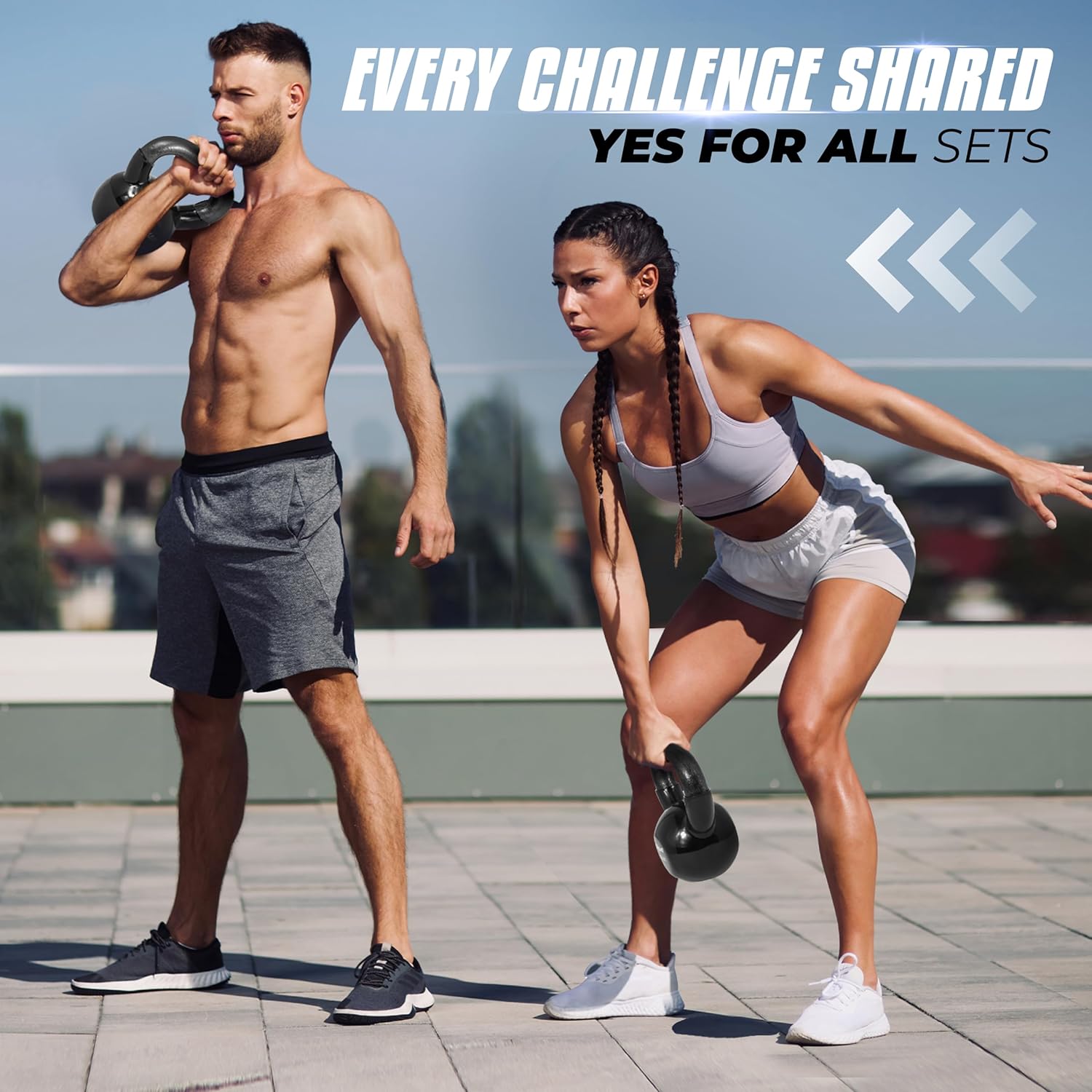 Yes4All Kettlebell - Vinyl Coated Cast Iron Set for Full Body Workouts | Stable Flat Bottom Design