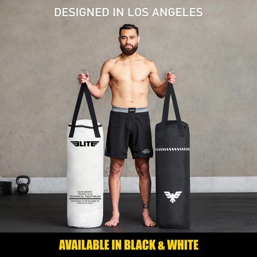 Elite Sports Boxing Bag 4 FT – Heavy Duty Canvas Punching Bag with Straps for Boxing, Training, MMA, Muay Thai, Kickboxing, Martial Arts & Fitness – UNFILLED Heavy Bag