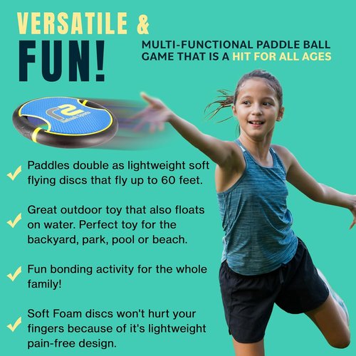 **Fun Bouncy Paddle Game - Soft Foam Toss & Catch Set for Safe Indoor/Outdoor Play | Perfect Gift for Kids**