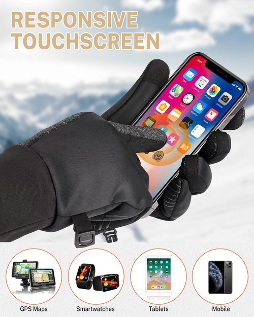 GXCROR Winter Gloves Women Men Ski Snow Gloves Liner Thermal Warm Fleece Touch Screen, Suit for Running, Cycling, Biking, Hiking, Driving, Walking, Soccer,Sports
