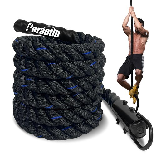 100% Polyester Climbing Rope with Hooks - Heavy Duty 1000LBS Load Capacity, 1.5inch Diameter, 10,15,20,25,30,50ft Length for Outdoor Rock Climbing, Rescue & Escape (10ft)