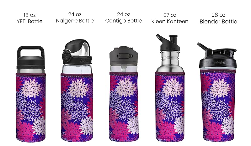 Paisley Koverz Water Bottle Carrier with Shoulder Strap - 24-30 oz (Variation: Paisley w/Strap+Large 24-30 oz)