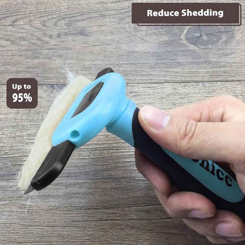 Gonicc Professional Pet De-Shedding Comb Tool - Ergonomic Design | Blue Color