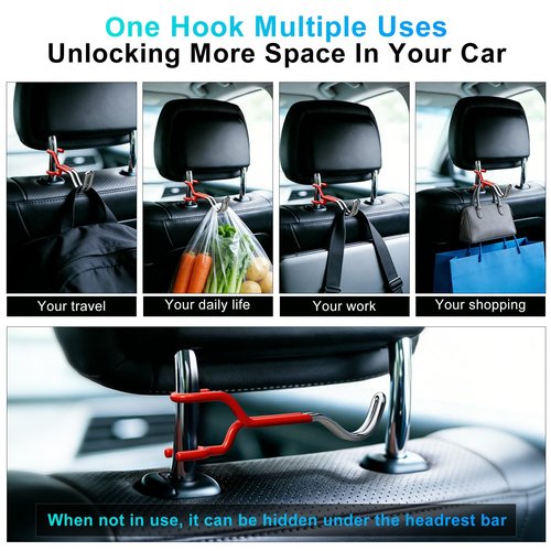 Cityeagle 2-Pack Hard Hat Holder for Truck: Heavy Duty Bow Buddy - Universal Bow Carrier for SUV, Jeep Or Sedans, Headrest Hooks, Seat Back Organizer for Bags, Hard Hats & Archery Equipment