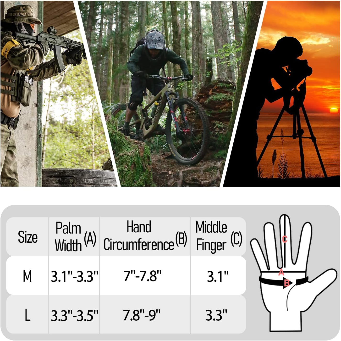 Sutekus Tactical Gloves - Hard Knuckle Design with Touchscreen Fingers for Hiking, Camping & More