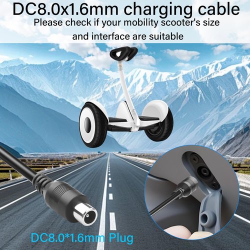 JSADZKJ DC5521 to 8mm Electric Scooter Charging Cable,24V DC 5.5x2.1 mm to 8mm RCA Connector Adapter Cable for Electric Scooter,Mobility Scooter,Balance Bike-5.9in (2PCS) DC8016