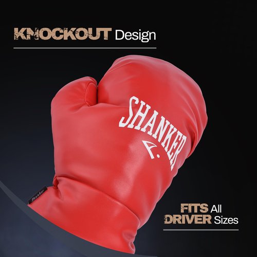 Shanker Golf Boxing Glove Golf Headcover - Funny Golf Driver Cover Tour Grade PU Leather Headcover - Great Gag Golf Gift for Men - Soft Velour Lining