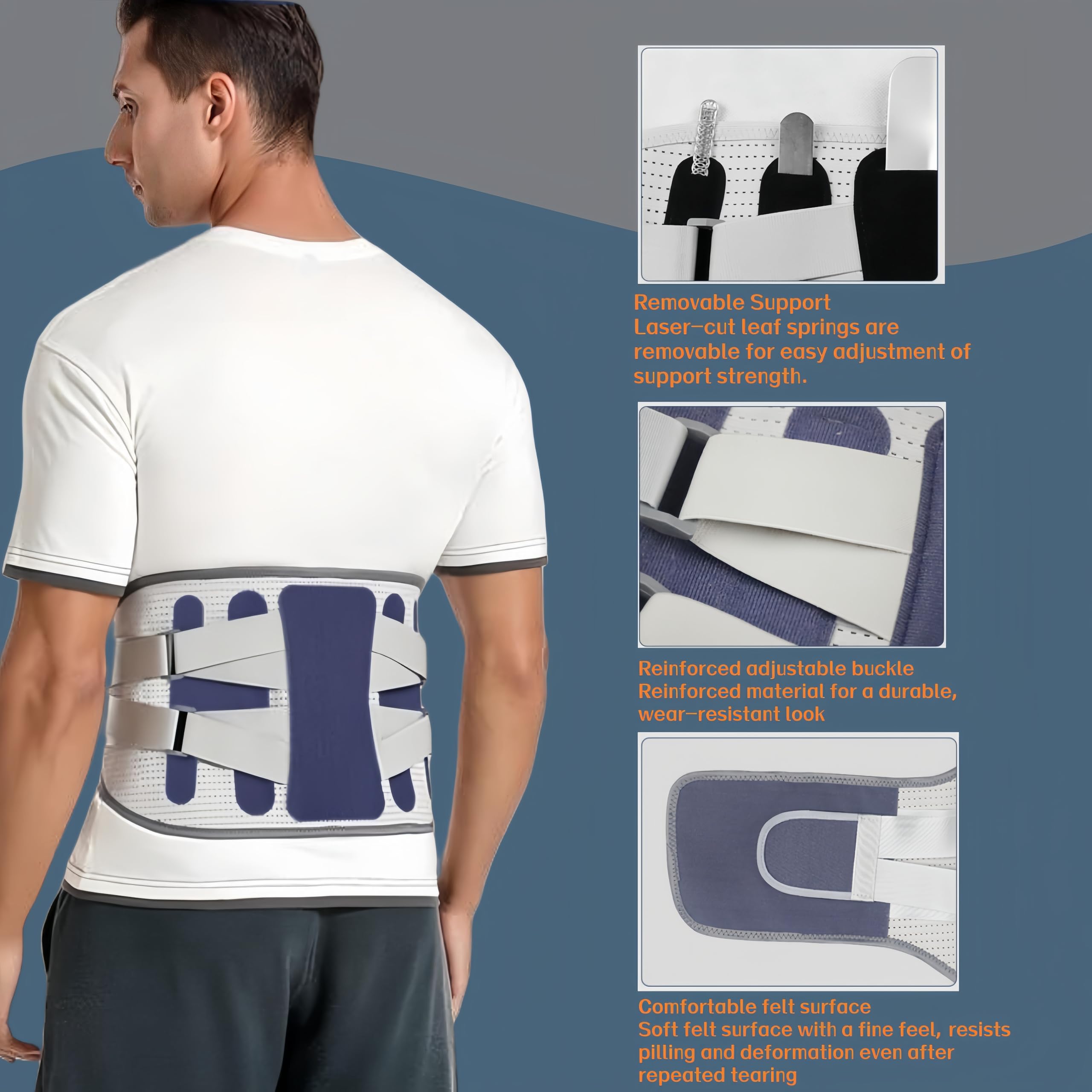 Aylashine Back Brace Lower Back Pain Relief, Lumbar Support Belt with Breathable Pad, Adjustable Back Support Brace for Women & Men - Scoliosis, Sciatica & Herniated Disc Relief XL