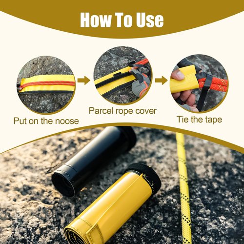 Rope Protector Sleeve Portable Anti-Wear Durable PVC Hook-and-loop Fastener Closure Lightweight Climbing Rope Protector for Rescue Aerial Work Tree Climbing Rappelling Equipment Arborist Rope Guard