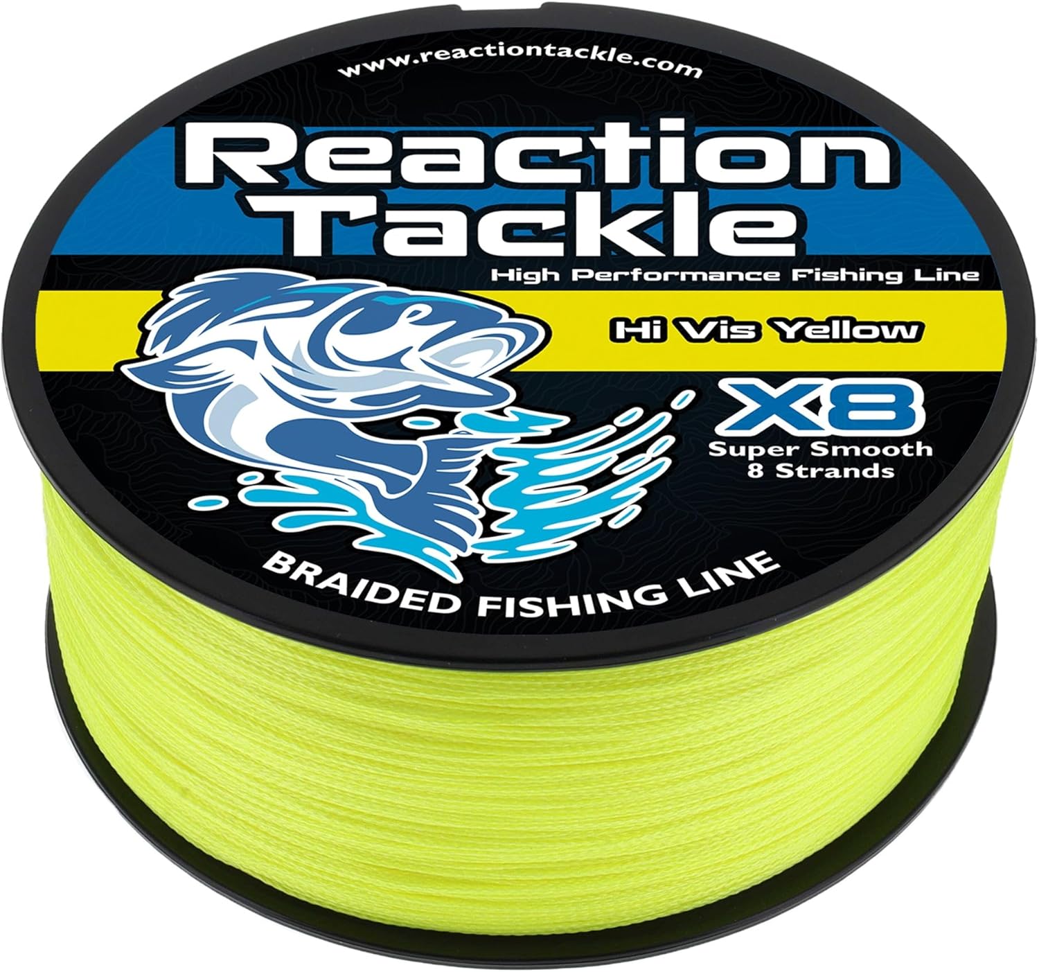 Reaction Tackle Braided Fishing Line - Pro Grade Power for Saltwater & Freshwater - High Visibility Color