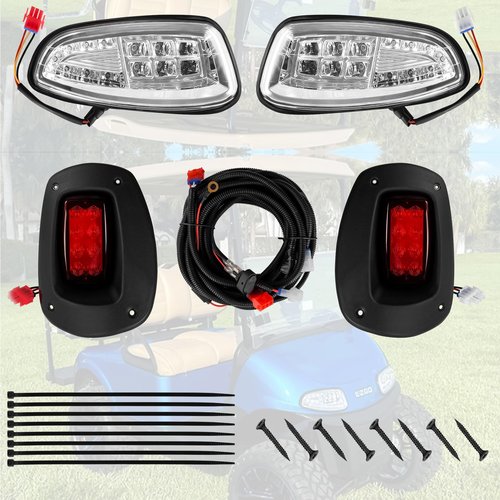 DRIVE UP Golf Cart Light Kit for EZGO RXV 2008-2015 Moldes, EZGO Light Kit LED Headlights and LED Taillights Assembly Wiring Harness Included