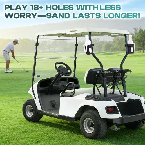 DRIVE UP Golf Cart Universal Sand Bottle, Divot Filler Sand Bottle with Rattle Proof Holder Suitable for EZGO, Club Car and Yamaha, Large Capacity - 2 Packs