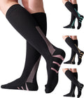 Skiennix Compression Socks for Women - 20-30mmHg Graduated Support for Running | 4 Pairs
