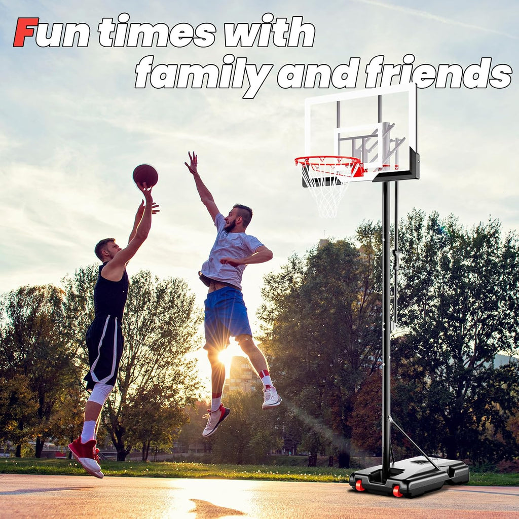 ProBasket Basketball Hoop - 44 Inch Adjustable Backboard | Portable Goal System for Kids & Adults