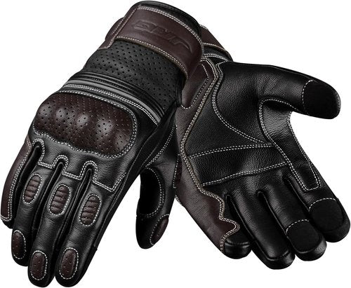 J.A.G. Motorcycle Gloves - Premium Leather Perforated Riding Gloves for Men | Touchscreen & Knuckle Protection