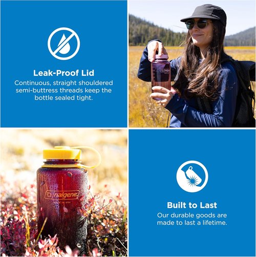 Nalgene 32 oz Wide Mouth Water Bottle - BPA-Free, Durable & Leak-Proof | Perfect for Hiking, Gym & Travel