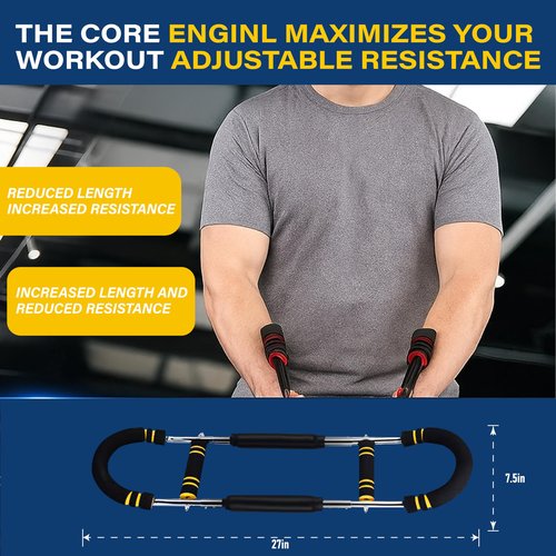 Twister Arm Trainer, The Ultimate Chest Workout Equipment for Men, 60-110lb Adjustable Resistance for Anywhere Arm Training