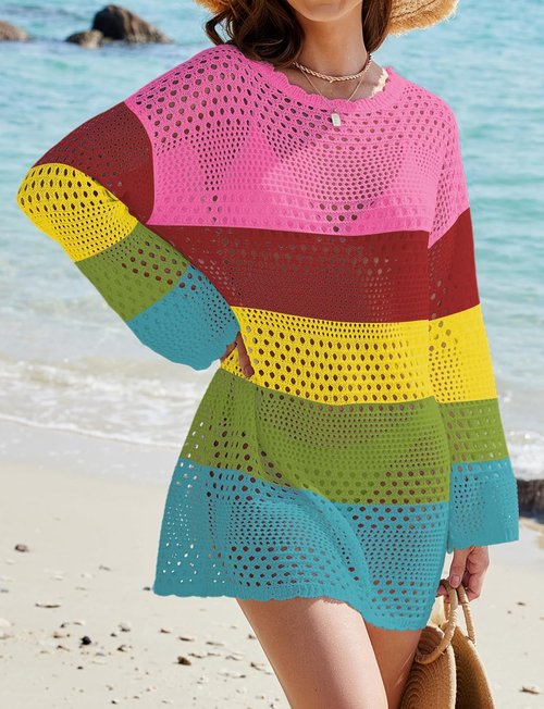 Buauty Women's Crochet Swimsuit Cover-Up - Stylish Beach Dress for Summer Vacations | Versatile Swimwear