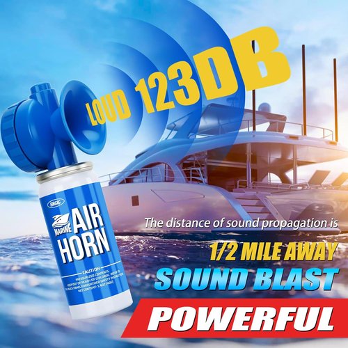 Fingig Boat Air Horn - Loud Mini Safety Horn for Sports Events | 1.4oz Compressed Fog Horn