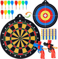 Skiennix 2-in-1 Double-Sided Magnetic Dart Board - Safe Dart Game Set for Kids & Adults | Includes 12 Darts & 12 Sticky Balls