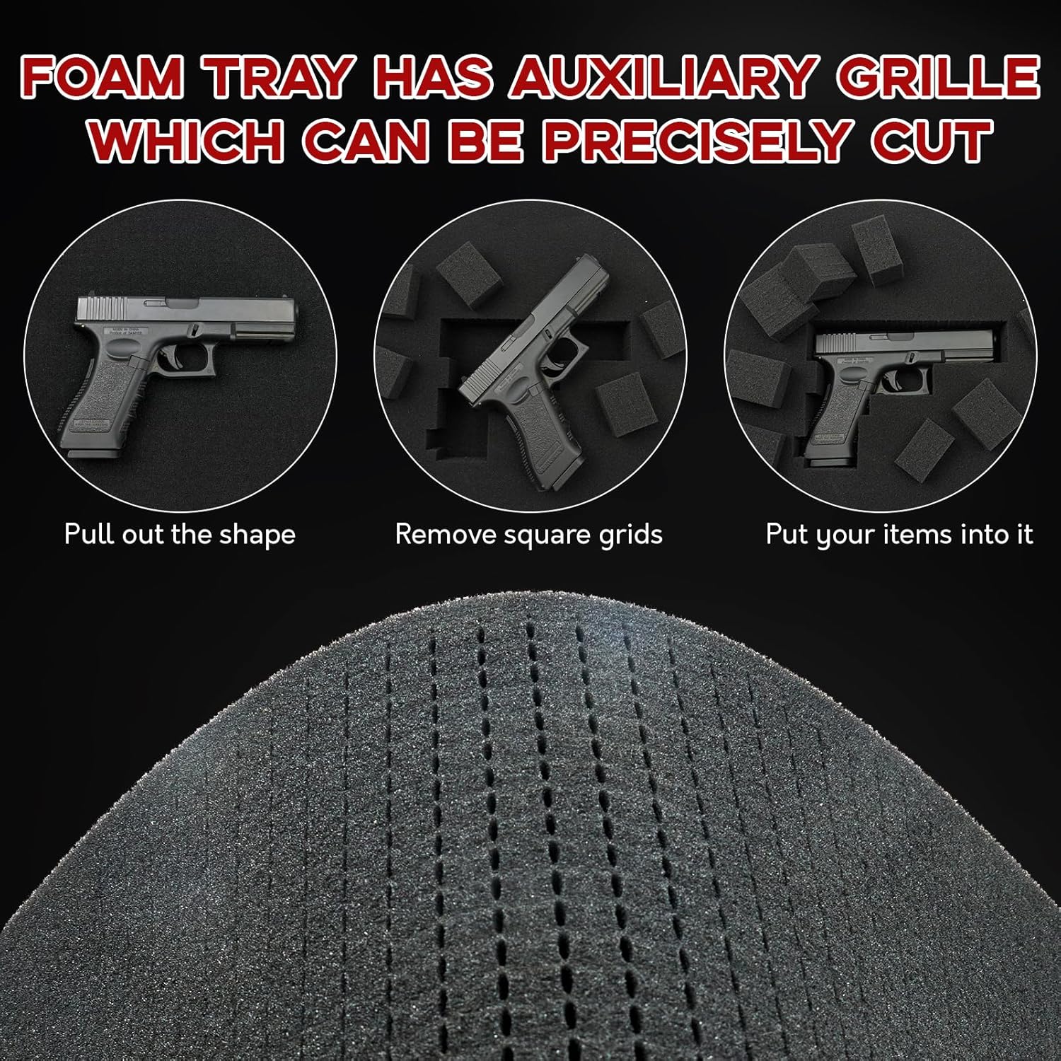 Skiennix Gun Case Foam - Durable Protection for Firearms | Custom Fit for All Gun Sizes