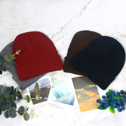 LYDTICK 25 Pack Winter Beanie Hats Bulk for Men Women, Wholesale Knit Beanies Cold Weather Skull Caps, 4 Colors