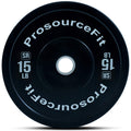 ProsourceFit Solid Rubber Bumper Plates (Sold Individually) with Steel Insert, 15lb, Strength Training and Cross Conditioning, Power Lifting
