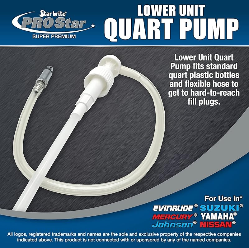 Lower Unit Pail Pump for Marine Engines - Heavy-Duty, 96in Hose, 3/8"-16 Fitting