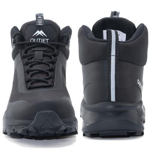 OUTJET Men's Waterproof Hiking Boots Lightweight Comfortable Outdoor Walking Trail Boots Shoes