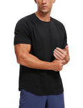 CRZ YOGA Breathable Texture Crewneck T-Shirt - Black, Large