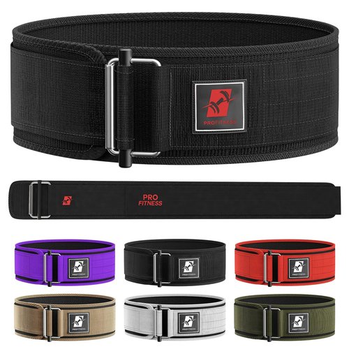 ProFitness 4 Inch Wide Weight Lifting Belt | Workout Belt - Men's Lifting Belt (Black/Red, X-Large)