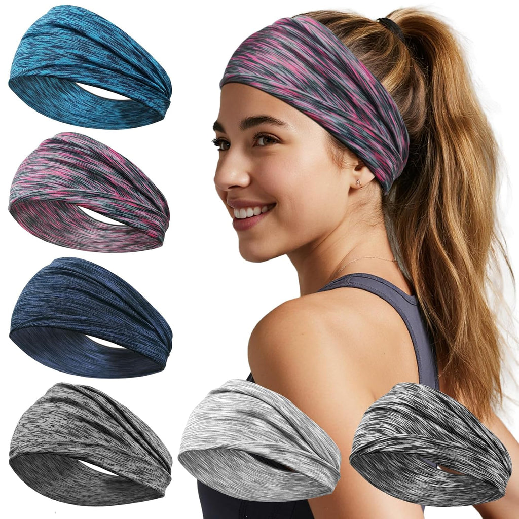 Skiennix Wide Headbands for Women - No Slip Hair Bands for Sports & Yoga | Soft, Stretchy, Sweat-Wicking