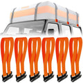 6 Rooftop Cargo Tie Down Hook Straps - Secure Any Car Roof Bag, Roof Rack Cargo Carrier, or Car Top Carrier, Durable and Solid, No Roof Rack Required, Compatible with Most Cars - Registered Patent