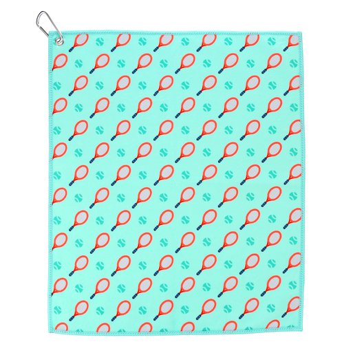 Millie Rose Tennis Towels in Multi Fashion Prints - Soft Microfiber Cotton 15x17 inch Tennis Towels with Carabiner Clip - Tennis Gifts (Tennis is Life)