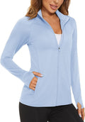 MAGCOMSEN Women's Lightweight Athletic Jacket - UPF 50+ Sun Protection, Full Zip, Long Sleeve, Outdoor Hiking