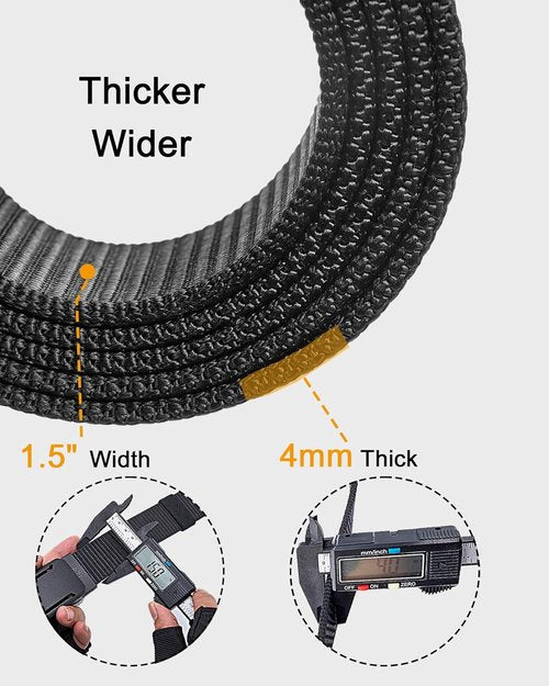 EZL Tactical Belt for Men - 1.5" Adjustable Nylon Web Duty Belt with Automatic Slide Buckle