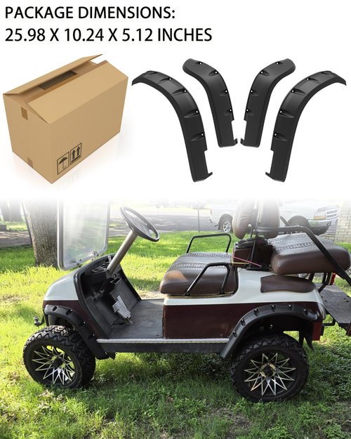 SAUTVS Front and Rear Fender Flares Compatible with Yamaha Golf Cart G14 G16 G19 G20 G22 Accessories, Mud Flaps Mud Guards for Yamaha Standard and Unmodified G14-G22 Golf Carts Bodies Only, 4PCS